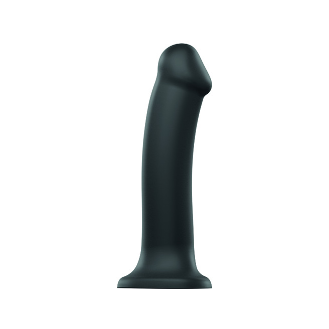 Strap-On-Me - Gode Pliable Double Densité Semi-Réaliste Noir XL