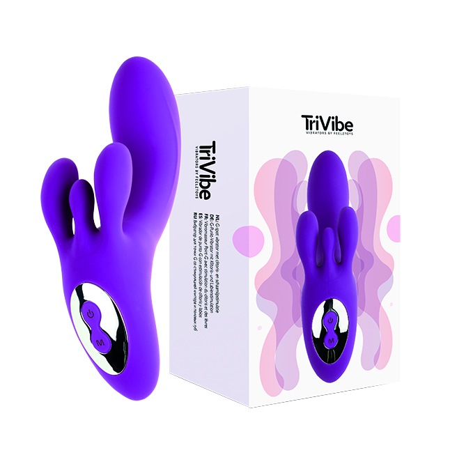 FeelzToys - Vibromasseur point G TriVibe avec stimulation clitoridienne et labiale Violet