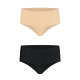 Bye Bra - Culotte Haute Invisible Nude + Noir S