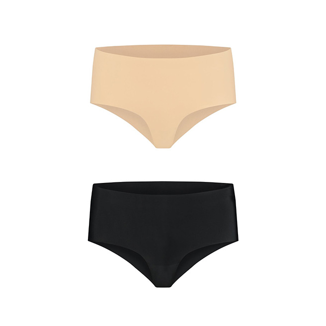 Bye Bra - Culotte Haute Invisible Nude + Noir S