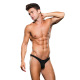 Envy - String Zip Taille Basse Microfibre M/L Noir