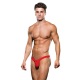 Envy - String Zip Taille Basse Microfibre L/XL Rouge