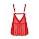 Babydoll et string Elianes - Rouge