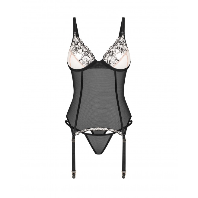 Vila Blanes corset et string - Noirs