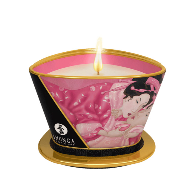 Shunga - Bougie de Massage aux Pétales de Rose